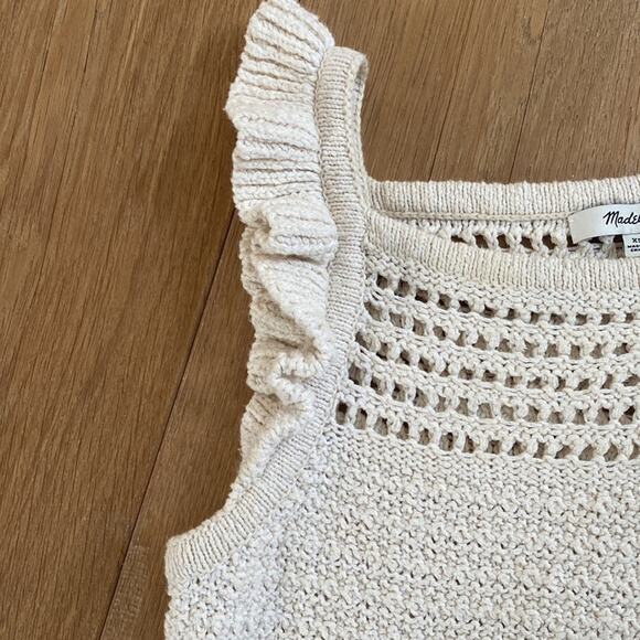 Madewell Crochet Sleeveless Ruffle Sweater XS - Picture 5 of 6